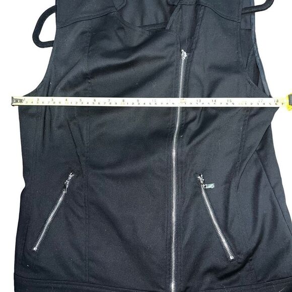 RAFAELLA Black Asymmetrical Zip Up Vest Size 12 - Picture 7 of 9